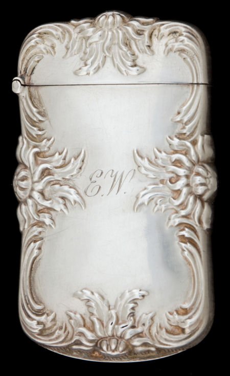A BATTIN SILVER AND SILVER GILT MATCH SAFE Batt: A BATTIN SILVER AND SILVER GILT MATCH SAFE Battin & Co., Newark, New Jersey, circa 19