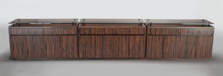 HERMAN MILLER Glass-topped credenza (three compo: HERMAN MILLERGlass-topped credenza (three components with base)Composite wo