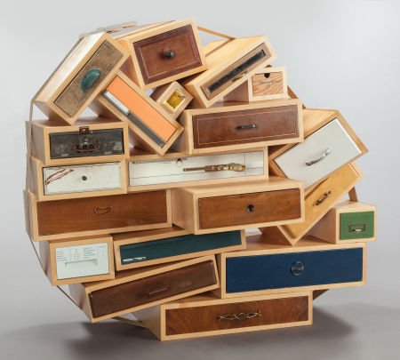 TEJO REMY (Dutch, b. 1960) Chest of drawers, 199: TEJO REMY (Dutch, b. 1960)Chest of drawers, 1991Used drawers, maple, jute s