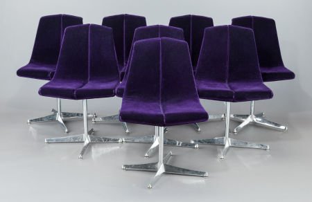 RICHARD SCHULTZ (American, b. 1926) Set of Eight: RICHARD SCHULTZ (American, b. 1926) Set of Eight Side Chairs (Model 149), 1960