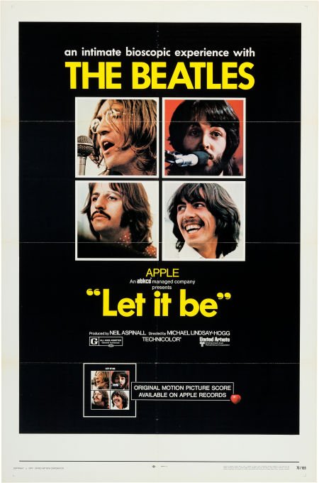 Beatles Let It Be Movie Poster (United Artists, : Beatles Let It Be Movie Poster (United Artists, 1970).<