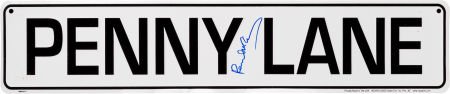 Beatles - Paul McCartney Signed Penny Lane Sign.: Beatles - Paul McCartney Signed Penny Lane Sign.&nb