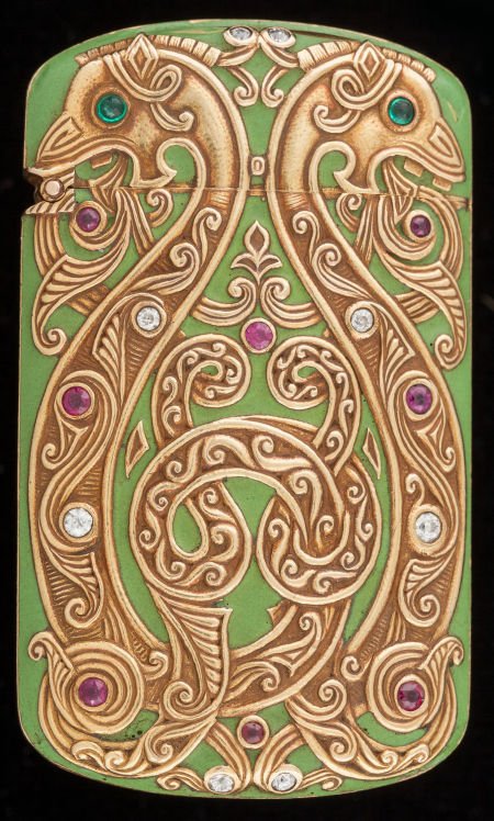 AN AMERICAN 18K GOLD, ENAMEL AND HARDSTONE MATCH: AN AMERICAN 18K GOLD, ENAMEL AND HARDSTONE MATCH SAFE, PROBABLY BY GORHAM, RETAILED BY THEODORE B. STA