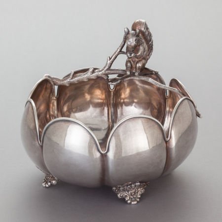 A VAN BERGH SILVER-PLATED FIGURAL NUT DISH The V: A VAN BERGH SILVER-PLATED FIGURAL NUT DISHThe Van Bergh Silver Plate Co., Rochester, New Y