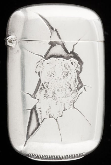 AN AMERICAN SILVER AND SILVER GILT MATCH SAFE M: AN AMERICAN SILVER AND SILVER GILT MATCH SAFE Maker unknown, circa 1900Marks: