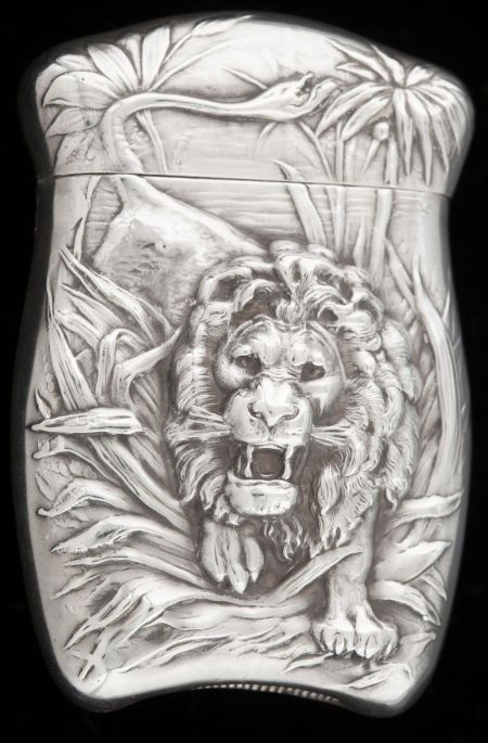 AN AMERICAN SILVER AND SILVER GILT MATCH SAFE M: AN AMERICAN SILVER AND SILVER GILT MATCH SAFE Maker unknown, circa 19002-5/8 inch