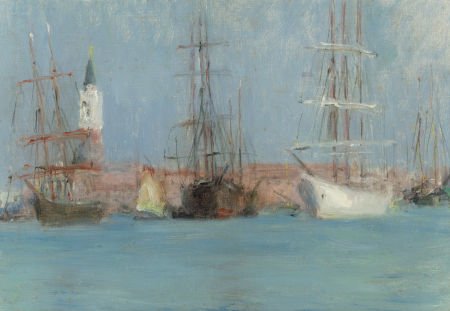 CHARLES STUART FORBES (American, 1860-1926) Ship: CHARLES STUART FORBES (American, 1860-1926)Ships in VeniceOil on canvasboar