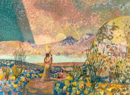 MILLARD SHEETS (American, 1907-1989) Desert Spri: MILLARD SHEETS (American, 1907-1989)Desert Spring Textures, 1967Watercolor