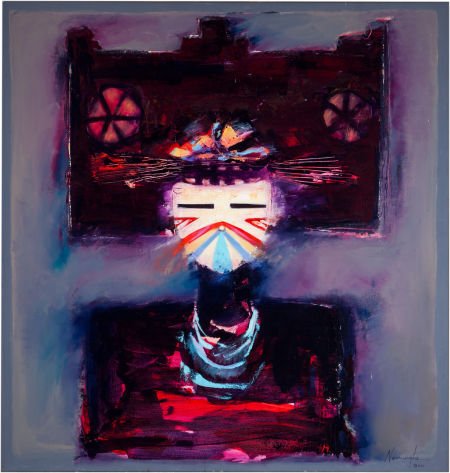 DAN NAMINGHA, Hopi (b. 1950) Butterfly Maiden c.: DAN NAMINGHA, Hopi (b. 1950)Butterfly Maidenc. 1982 acrylic on canvas, s