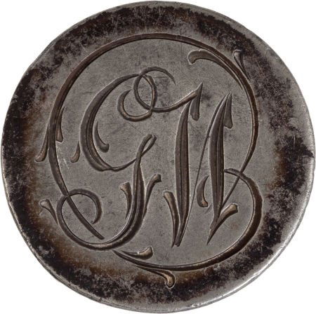George Washington: Inaugural Button.: George Washington: Inaugural Button. 3/4" pewter tombac-style clothing button with engrav