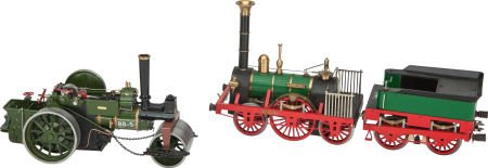LIVE STEAM SCALE MODEL ROAD ROLLER AND LOCOMOTIV: LIVE STEAM SCALE MODEL ROAD ROLLER AND LOCOMOTIVE Roller 3-1/2 x 3 x 16-3/4 inches (8.9 x 7