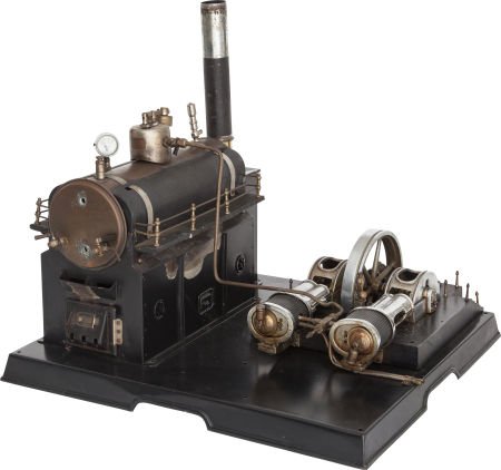 MARKLIN LIVE STEAM TWIN ENGINE MODEL POWER PLANT: MARKLIN LIVE STEAM TWIN ENGINE MODEL POWER PLANT TOY 18 x 20 x 17-3/4 inches (45.7 x 50.8 x