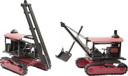 BUDDY L MODEL PILE DRIVER AND STEAM SHOVEL TOYS: BUDDY L MODEL PILE DRIVER AND STEAM SHOVEL TOYS21 inches (53.3 cm)Two high quality Ame