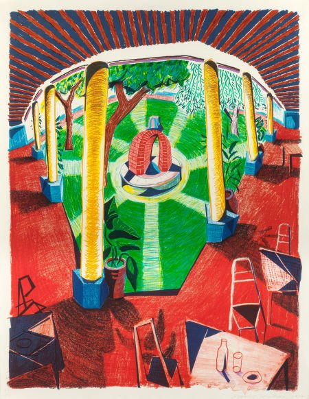 DAVID HOCKNEY (British, b. 1937) View of Hotel W: DAVID HOCKNEY (British, b. 1937)View of Hotel Well III (from the Moving