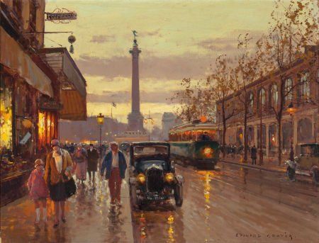 EDOUARD-LÉON CORTÈS (French, 1882-1969) Rue de L: EDOUARD-LÉON CORTÈS (French, 1882-1969)Rue de Lyon, BastilleOil on canvas