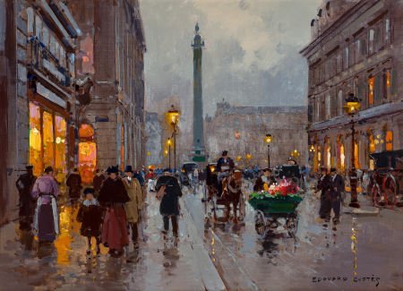 EDOUARD-LÉON CORTÈS (French, 1882-1969) Rue de l: EDOUARD-LÉON CORTÈS (French, 1882-1969)Rue de la Paix, Place Vendôme, Paris