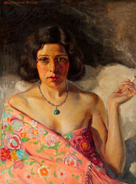 FREDERICK W. BECKER (American, 1888-1974) The Ni: FREDERICK W. BECKER (American, 1888-1974)The Nightclub Singer (La Beliza de España)