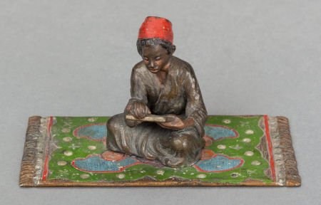 AN AUSTRIAN COLD PAINTED BRONZE FIGURE, After Fr: AN AUSTRIAN COLD PAINTED BRONZE FIGURE, After Franz Xavier Bergman, circa 1920 2-1/2 x