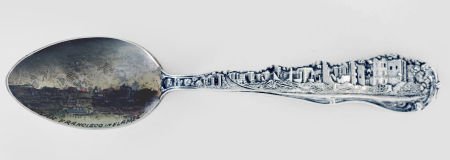 AN AMERICAN SILVER AND ENAMEL SAN FRANCISCO SKYL: AN AMERICAN SILVER AND ENAMEL SAN FRANCISCO SKYLINE SOUVENIR SPOON, Watson Company, Attle