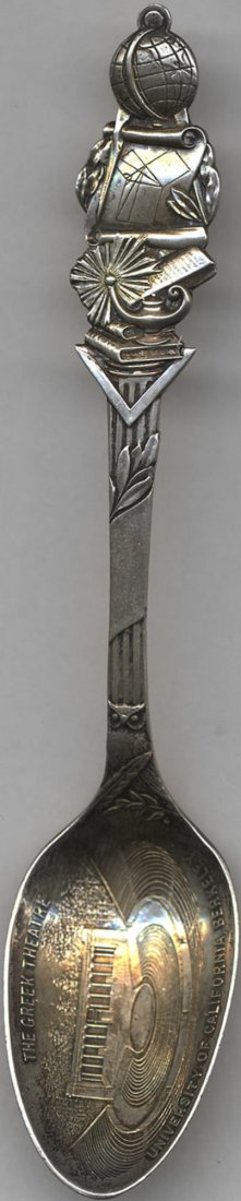 AN AMERICAN SILVER COLLEGIATE SOUVENIR SPOON, R.: AN AMERICAN SILVER COLLEGIATE SOUVENIR SPOON, R. Wallace & Sons Mfg. Co., Wallingford, Co