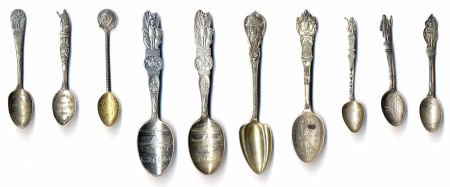 A GROUP OF SEVENTEEN SILVER AND ENAMEL WORLD'S : A GROUP OF SEVENTEEN SILVER AND ENAMEL WORLD'S FAIR SOUVENIR SPOONS, Various makers, cir