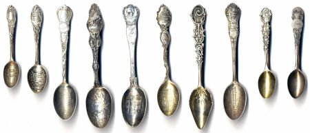 A GROUP OF TWENTY AMERICAN SILVER WORLD'S FAIR S: A GROUP OF TWENTY AMERICAN SILVER WORLD'S FAIR SOUVENIR SPOONS, Various makers, circa 190