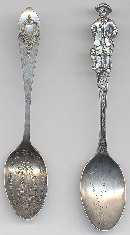 TWO AMERICAN SILVER ADVERTISING SPOONS, Paye & B: TWO AMERICAN SILVER ADVERTISING SPOONS, Paye & Baker Manufacturing Co., North Attleboro,