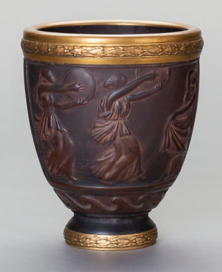 A GEORGES DE FEURE MOLDED GLASS FOOTED VASE Geor: A GEORGES DE FEURE MOLDED GLASS FOOTED VASEGeorges de Feure, Paris, France, 20th century