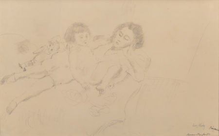 JULES PASCIN (American, 1885-1930) Femme et Enfa: JULES PASCIN (American, 1885-1930)Femme et Enfant (Mother and Child), 1929P