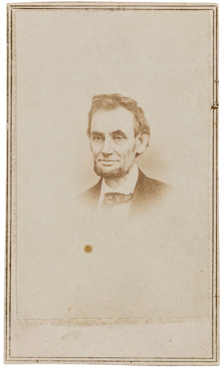 Abraham Lincoln: Gardner Carte de Visite.: Abraham Lincoln: Gardner Carte de Visite. CDV of Li