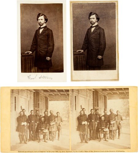 Union Brigadier General Isaac Stevens: Two Brady: Union Brigadier General Isaac Stevens: Two Brady Cartes de Visite and Alexander Gardner Stereoview.