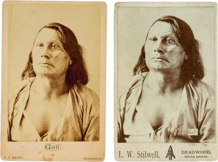 Chief Gall: Two Cabinet Cards Featuring this Ico: Chief Gall: Two Cabinet Cards Featuring this Iconic Image. One is the original D. F. Bar