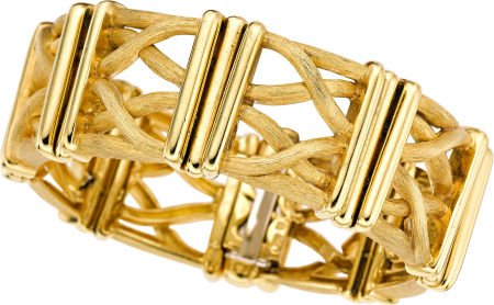 Henry Dunay Gold Bracelet : Henry Dunay Gold Bracelet 18k gold. Dimensions: 7-1/8 inches x 7/8 inch