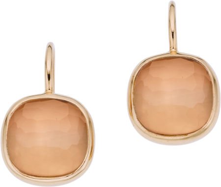 Pomellato Rose Quartz, Gold Earrings: Pomellato Rose Quartz, Gold Earrings 18k gold with approximately 9.20 carats of rose quart