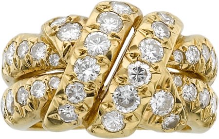 Van Cleef & Arpels Diamond, Gold Ring: Van Cleef & Arpels Diamond, Gold Ring 18k gold with approximately 1.70 carats total weight