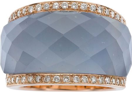 Stephen Webster Chalcedony, Diamond, Gold Ring: Stephen Webster Chalcedony, Diamond, Gold Ring From the Crystal Haze Colle