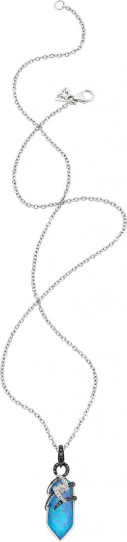 Stephen Webster Diamond, Quartz, Black Opal, Whi: Stephen Webster Diamond, Quartz, Black Opal, White Gold Pendant-Necklace The Forget Me