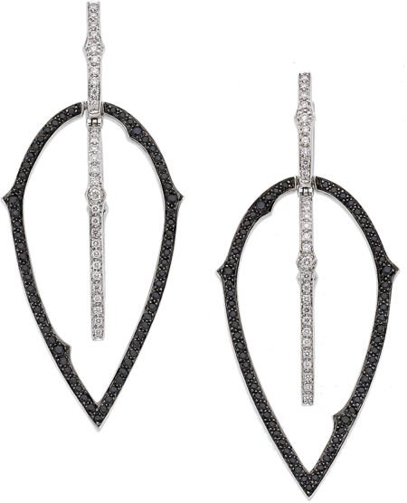 Stephen Webster Diamond, Sapphire, White Gold Ea: Stephen Webster Diamond, Sapphire, White Gold Earrings From the Thorn Noir Collection</