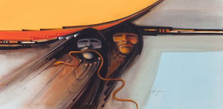 DAN NAMINGHA (Hopi, b. 1950) Hopi Indian Masks (: DAN NAMINGHA (Hopi, b. 1950)Hopi Indian Masks (one depicting snake dancer)</