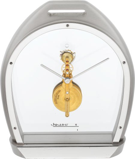 Jaeger-LeCoultre, Swiss, Highly Important & Uniq: Jaeger-LeCoultre, Swiss, Highly Important & Unique Triple Flying Tourbillon Prototype Clock, Ref. No.