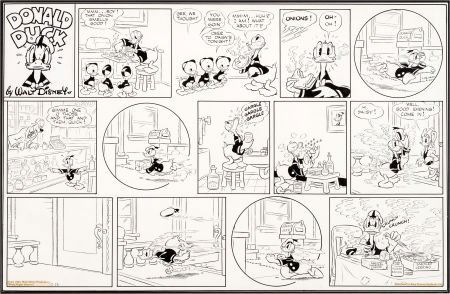 Al Taliaferro Donald Duck Sunday Comic Strip Ori: Al Taliaferro Donald Duck Sunday Comic Strip Original Art dated