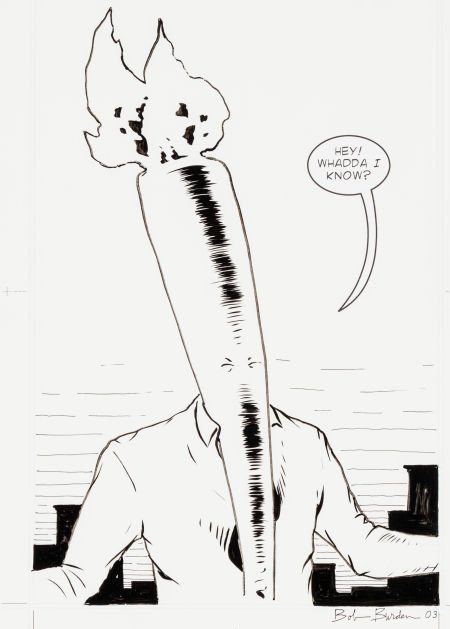Bob Burden - Flaming Carrot Illustration Origina: Bob Burden - Flaming Carrot Illustration Original Art (2003). Ut! The mos