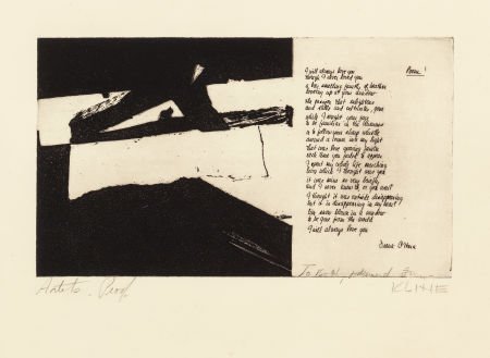 FRANZ KLINE (American, 1910-1962) Untitled (O'Ha: FRANZ KLINE (American, 1910-1962)Untitled (O'Hara Poem), 1960Etching and aq
