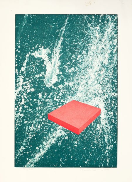 RONALD DAVIS (American, b. 1937) Red Slab, 1983 : RONALD DAVIS (American, b. 1937) Red Slab, 1983 Mezzotint and aquatint in col