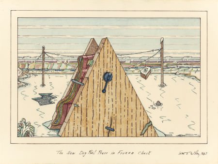 WILLIAM T. WILEY (American, b. 1937) The New Dog: WILLIAM T. WILEY (American, b. 1937) The New Dog Rail Press in Frozen Check, 196
