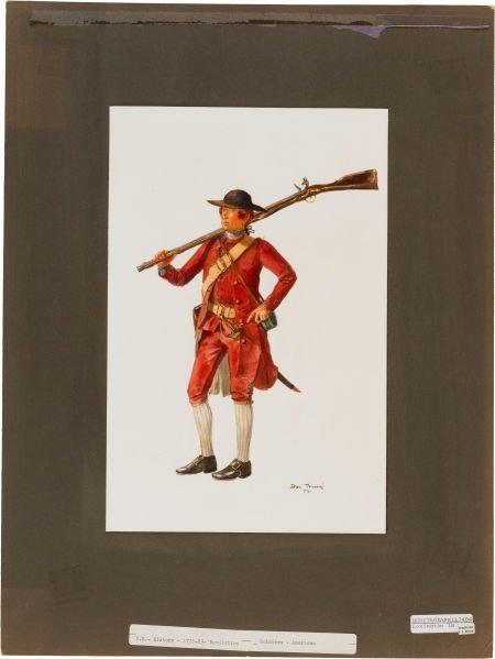 Revolutionary War: Original Signed Don Troiani W: Revolutionary War: Original Signed Don Troiani Watercolor "Battle of Lexington and Concord A Massachus
