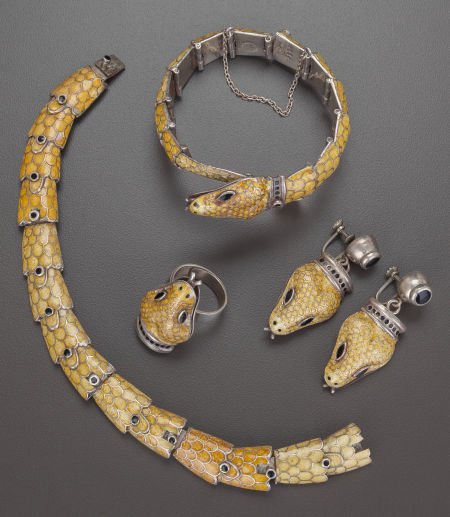 FOUR PIECE MARGOT DE TAXCO MEXICAN SILVER AND YE (1 of 2)