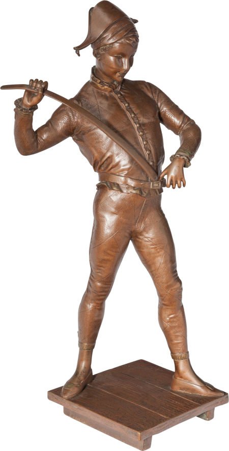 PAUL DUBOIS BRONZE HARLEQUIN Circa 1900 23 inche (1 of 2)