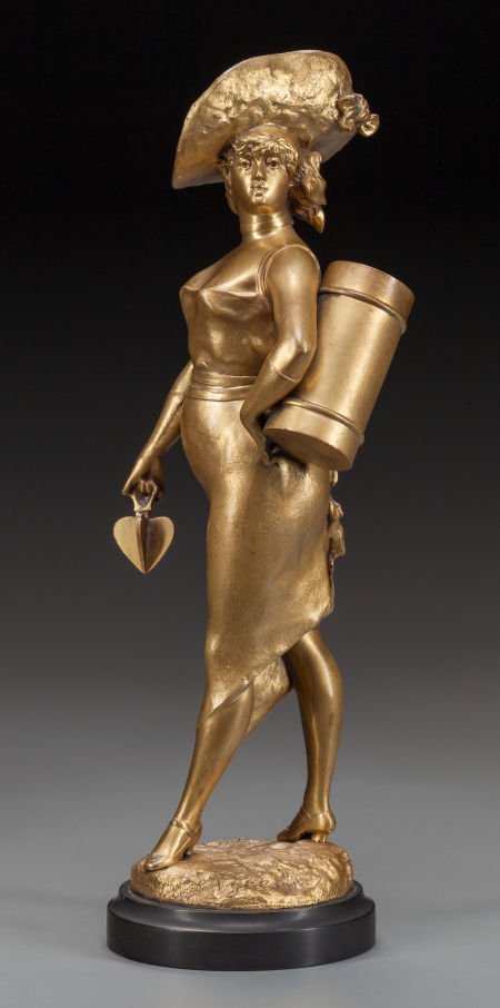 RARE ALFRED GRÉVIN GILT BRONZE FIGURE OF A FORTU (1 of 2)