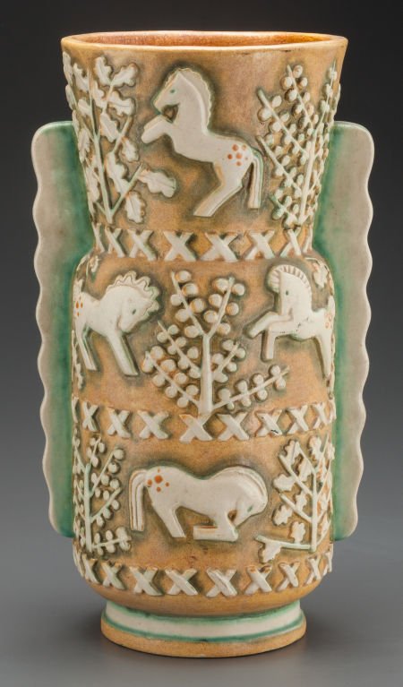 BOCH FRÈRES ART DECO VASE DESIGNED BY ERNEST D'H (1 of 2)